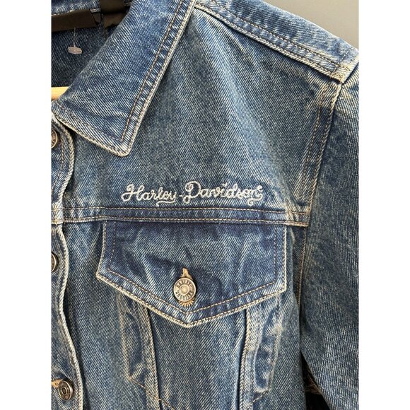 NWT Harley-Davidson® Women's Bar & Shield Logo Denim Jean Jacket MSRP $120 - Picture 3 of 7